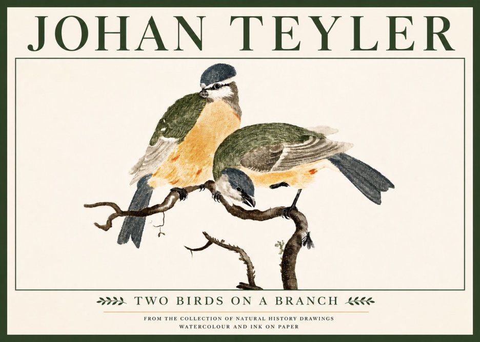 Johan Teyler Two Birds on a Branch No5 - Plakat