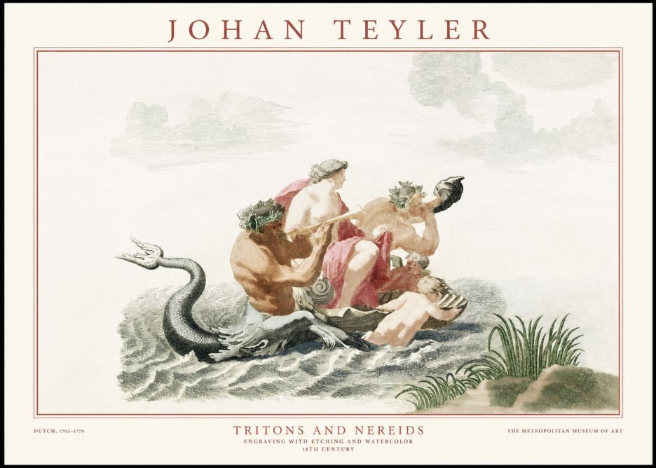 Johan Teyler Tritons and Nereids No1 - Plakat