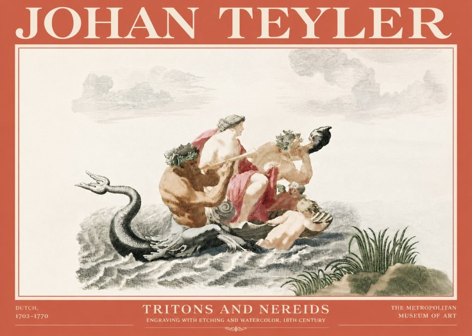 Johan Teyler Tritons and Nereids No4 - Plakat