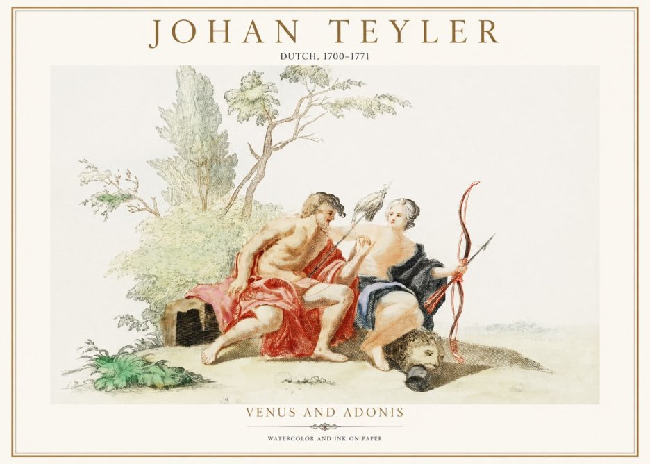 Johan Teyler Venus and Adonis No1 - Plakat
