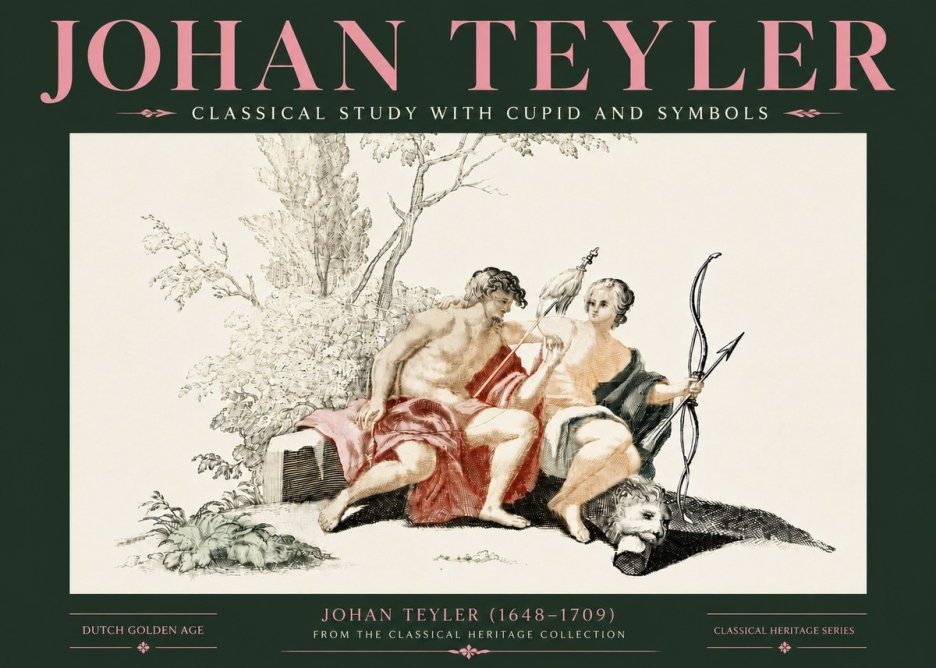 Johan Teyler Classical Study with Cupid and Symbols No4 - Plakat