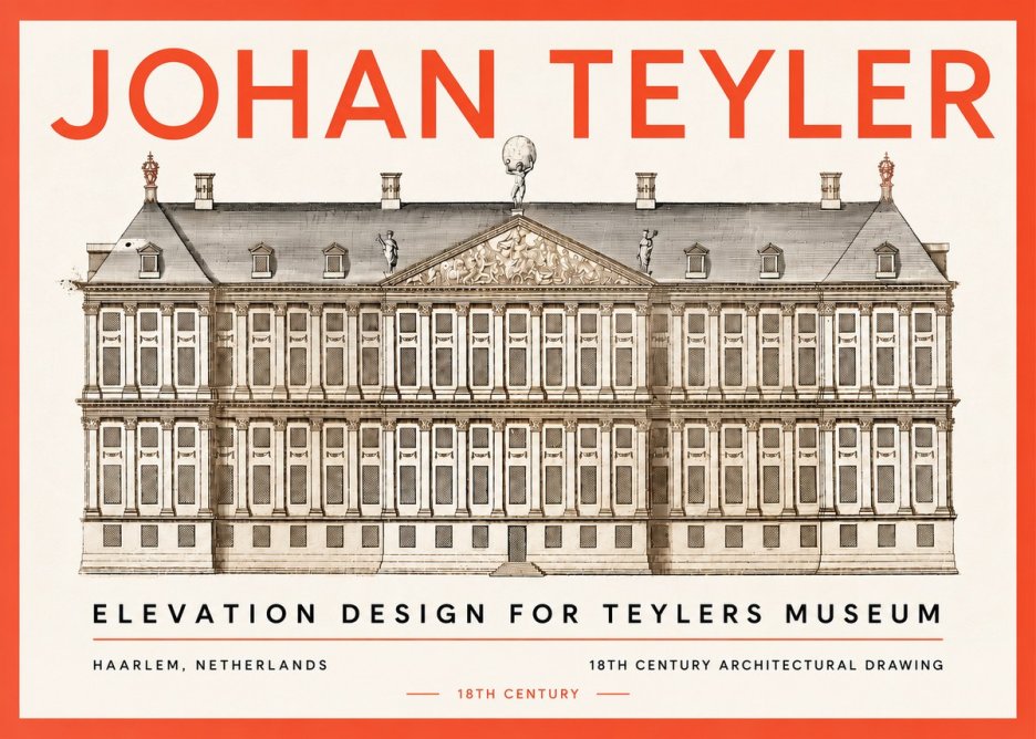 Johan Teyler Elevation Design for Teylers Museum, Haarlem No5 - Plakat