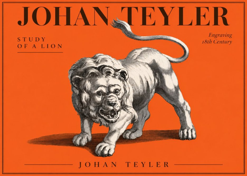 Johan Teyler Study of a Lion No3 - Plakat