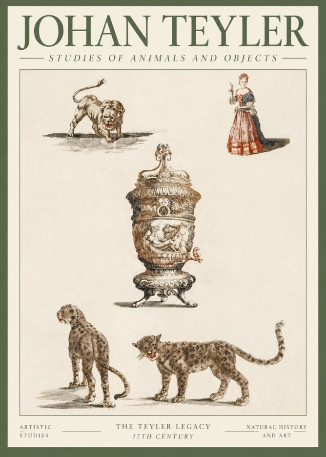Johan Teyler Studies of Animals and Objects No3 - Plakat