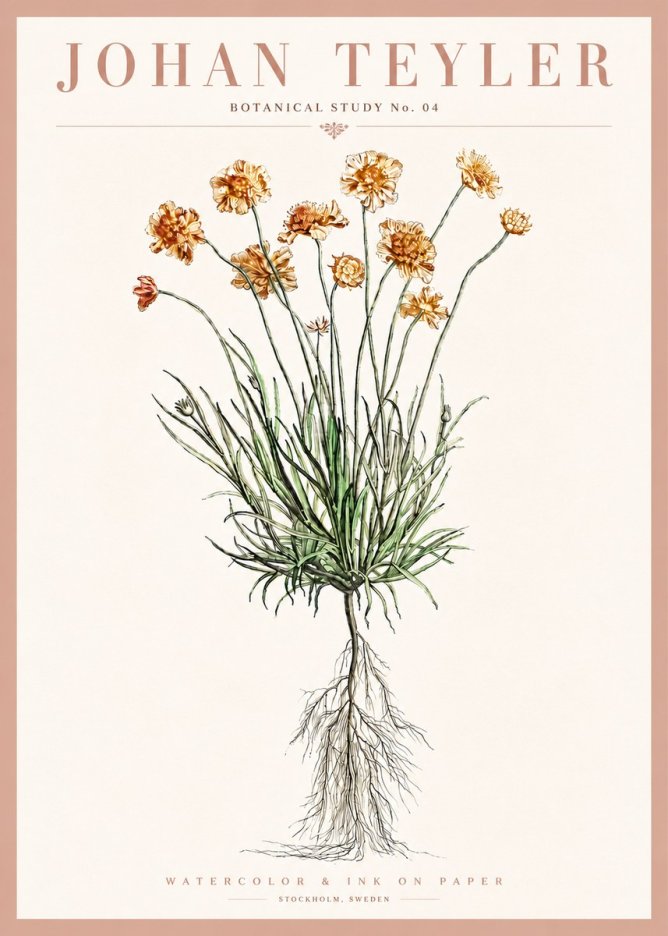 Johan Teyler Botanical Study No. 01 No4 - Plakat