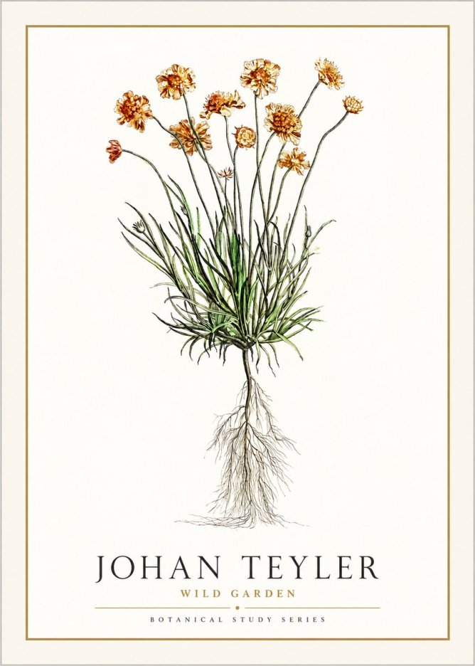 Johan Teyler Botanical Study No. 01 No6 - Plakat