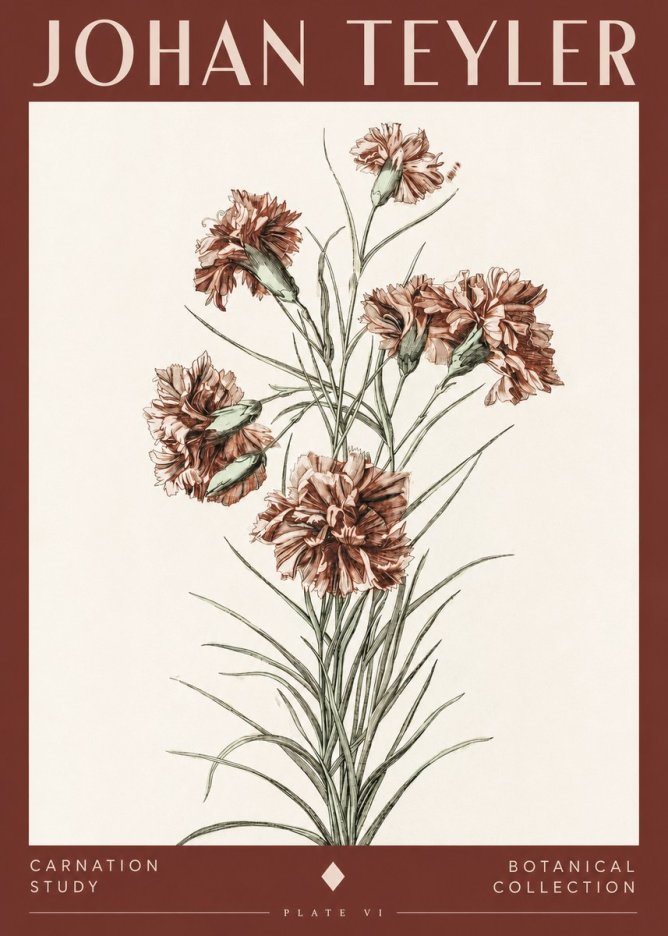 Johan Teyler Carnation Study No2 - Plakat