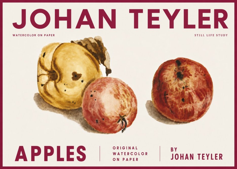 Johan Teyler Apples - Watercolor No5 - Plakat