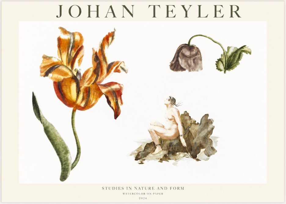 Johan Teyler Botanical Studies & Figurative Composition No2 - Plakat