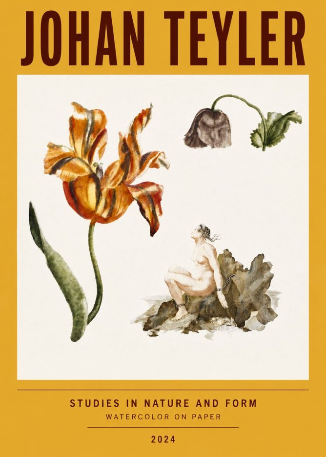 Johan Teyler Botanical Studies & Figurative Composition No4 - Plakat