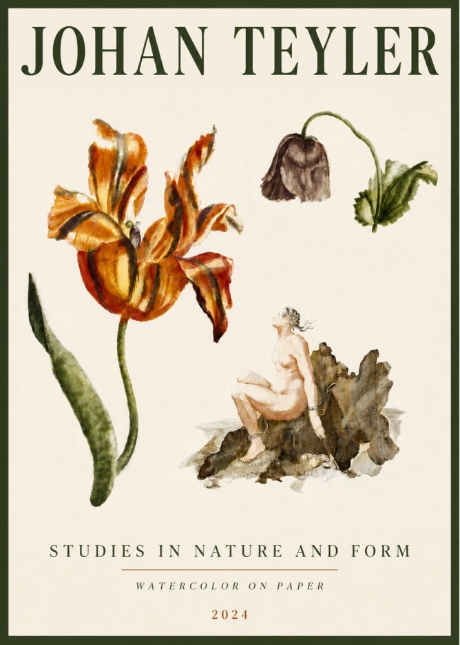 Johan Teyler Botanical Studies & Figurative Composition No6 - Plakat