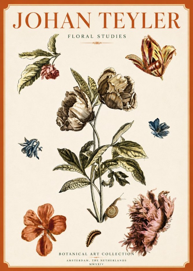 Johan Teyler Floral Studies No6 - Plakat
