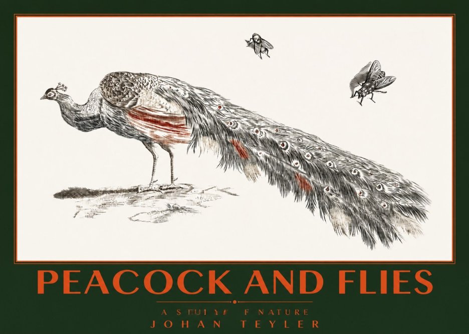 Johan Teyler Peacock and Flies - Animal Study No2 - Plakat