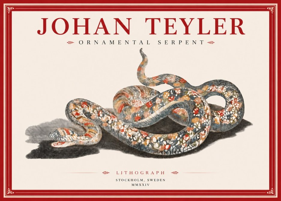 Johan Teyler Ornamental Serpent No3 - Plakat