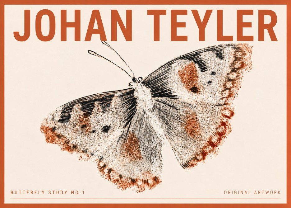 Johan Teyler Butterfly Study No.1 No4 - Plakat