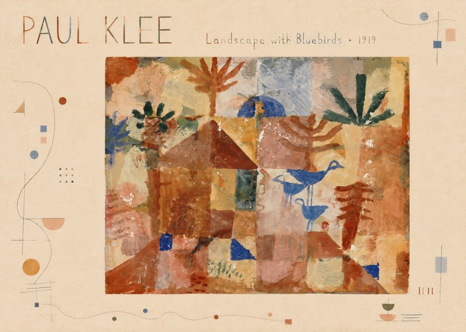 Paul Klee Landscape with Bluebirds No3 - Plakat