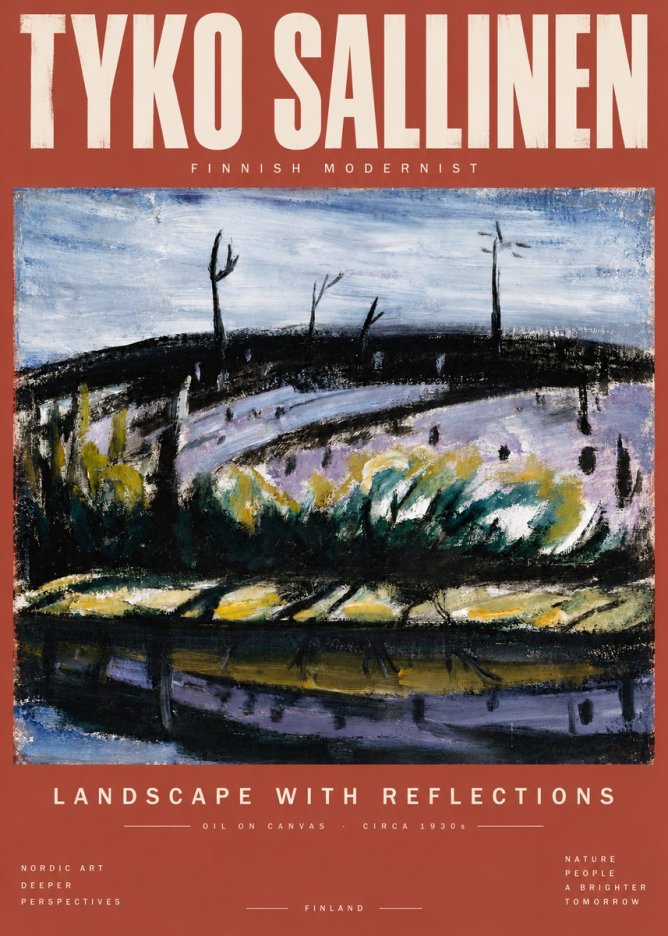 Tyko Sallinen Landscape with Reflections No5 - Plakat