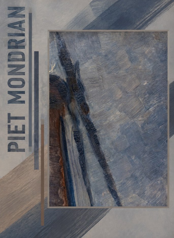 Piet Mondrian Windmill in Sunlight No4 - Plakat