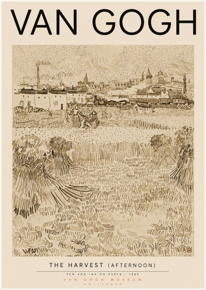 Van Gogh The Harvest (Afternoon) No3 - Plakat