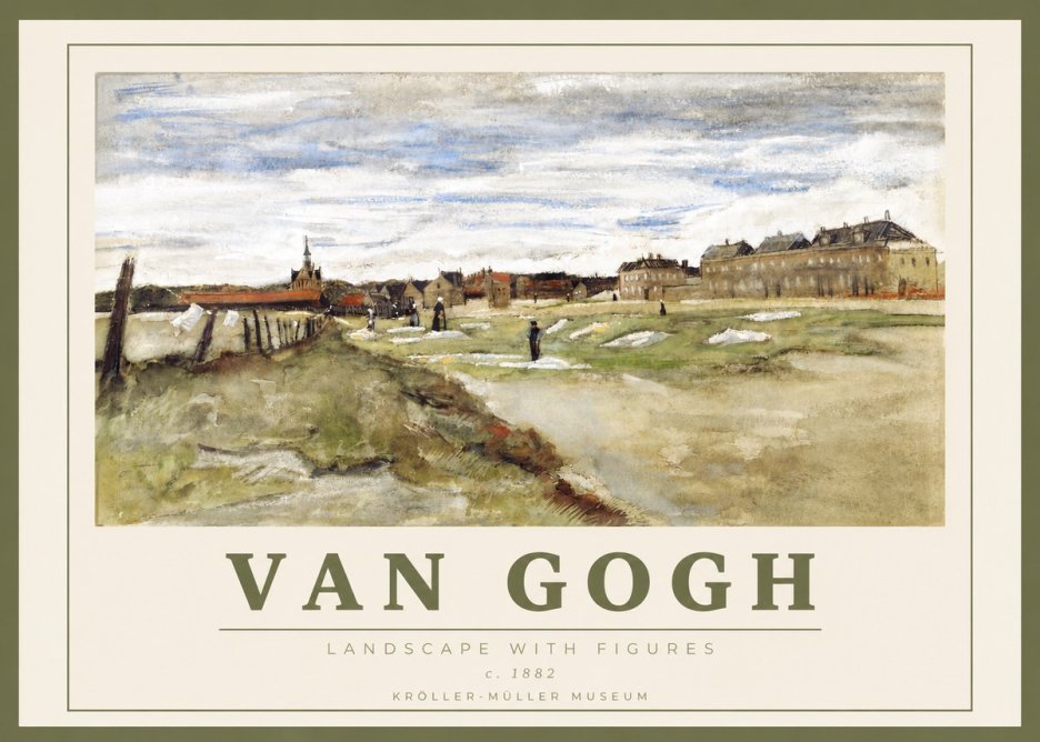 Van Gogh Landscape with Figures No3 - Plakat