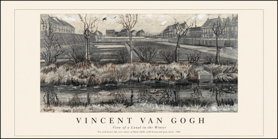 Van Gogh View of a Canal in the Winter No1 - Plakat