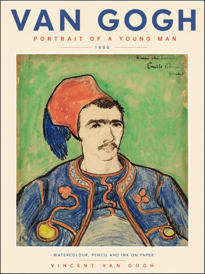Van Gogh Portrait of a Young Man No4 - Plakat