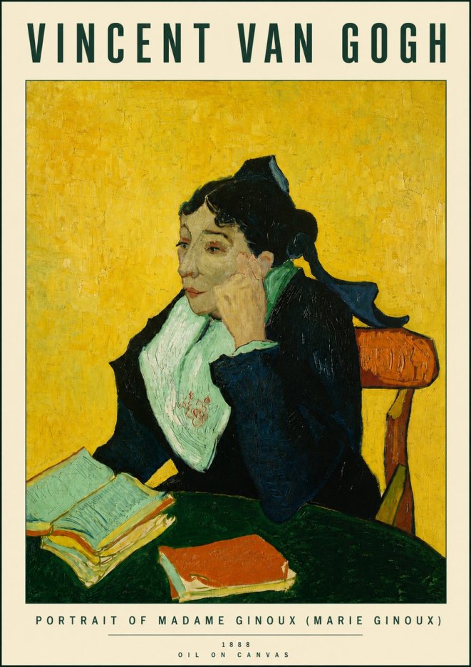 Van Gogh Portrait of Madame Ginoux (Marie Ginoux) No4 - Plakat