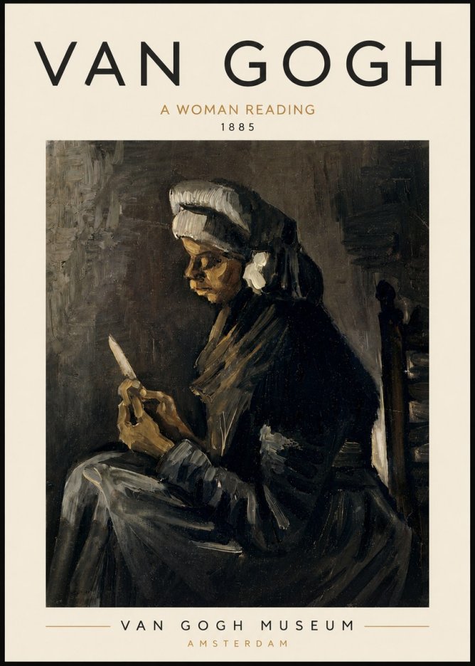 Van Gogh A Woman Reading No6 - Plakat