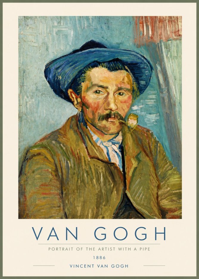 Van Gogh Portrait of the Artist with a Pipe No4 - Plakat