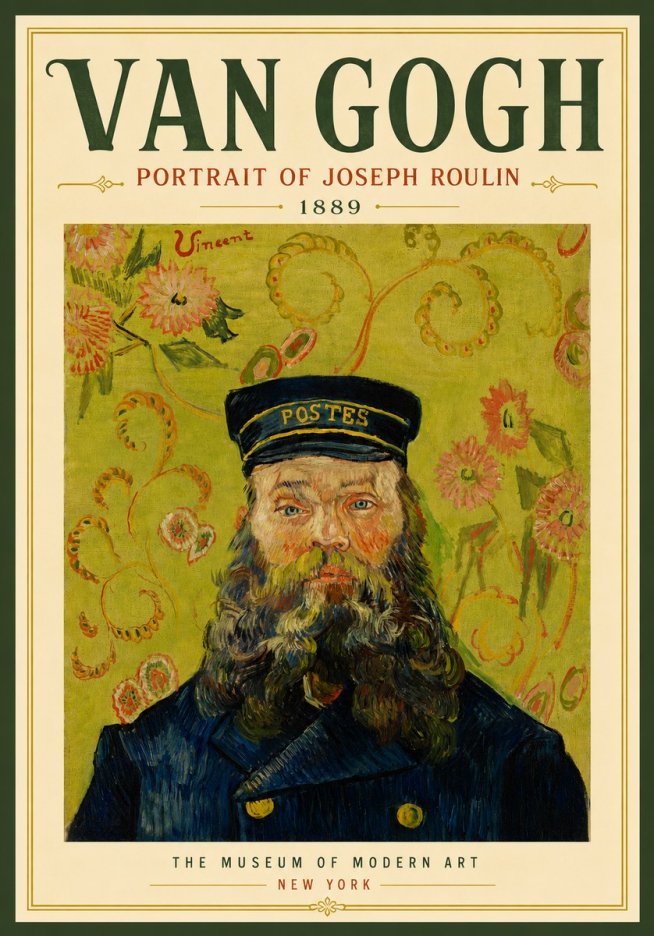 Van Gogh Portrait of Joseph Roulin II No5 - Plakat