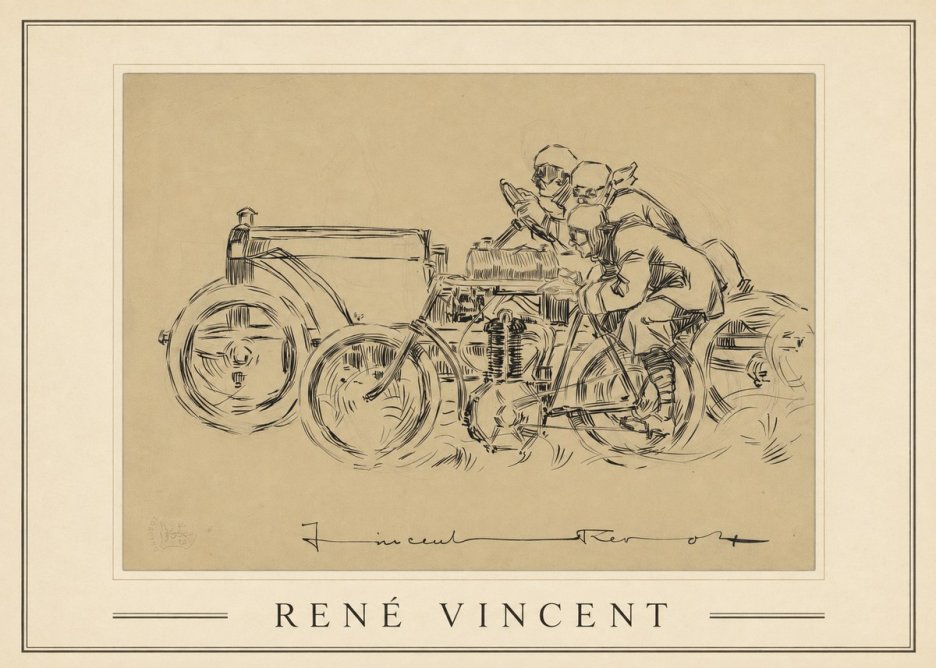 René Vincent Course Automobile No1 - Plakat