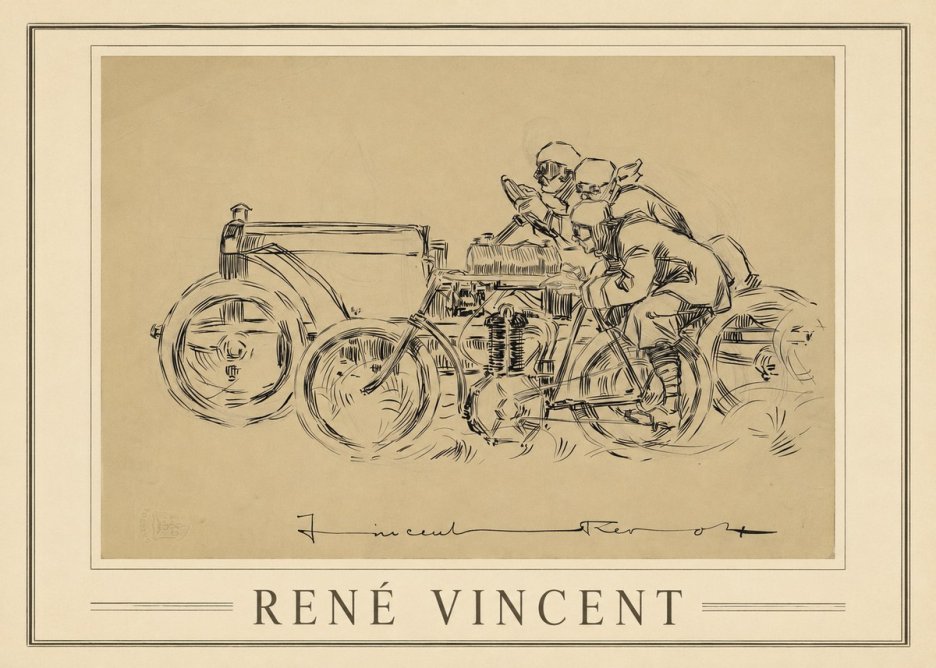 René Vincent Course Automobile No4 - Plakat