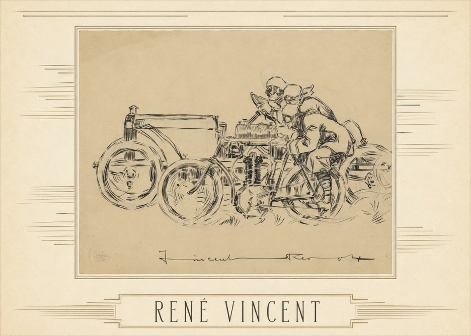 René Vincent Course Automobile No6 - Plakat