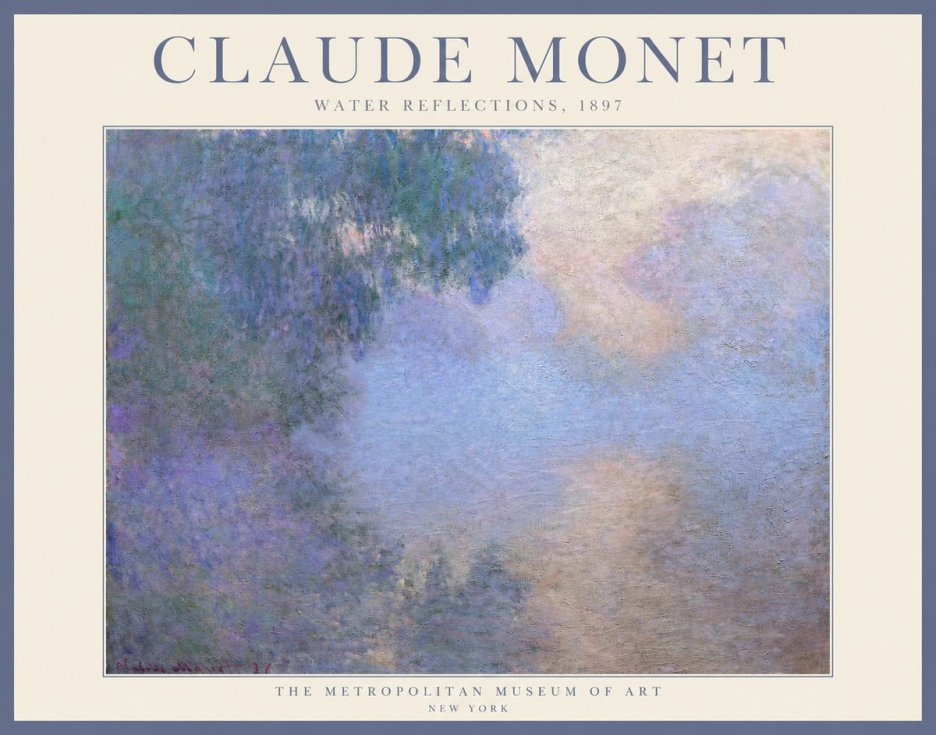 Monet Water Reflections No3 - Plakat