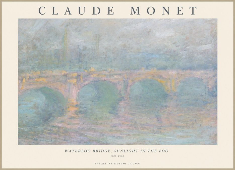 Monet Waterloo Bridge, Sunlight in the Fog I No1 - Plakat