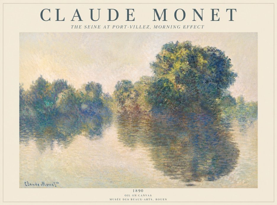 Monet The Seine at Port-villez, Morning Effect No5 - Plakat