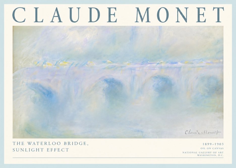 Monet The Waterloo Bridge, Sunlight Effect No4 - Plakat