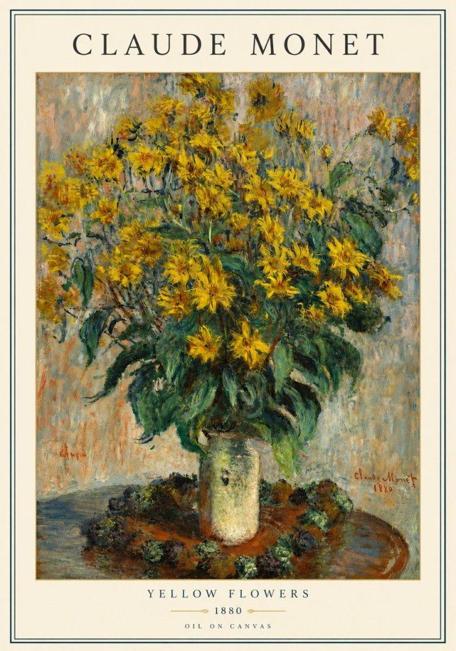 Monet Yellow Flowers No4 - Plakat