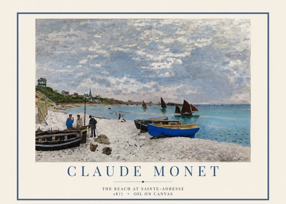 Monet The Beach at Sainte-adresse I No2 - Plakat