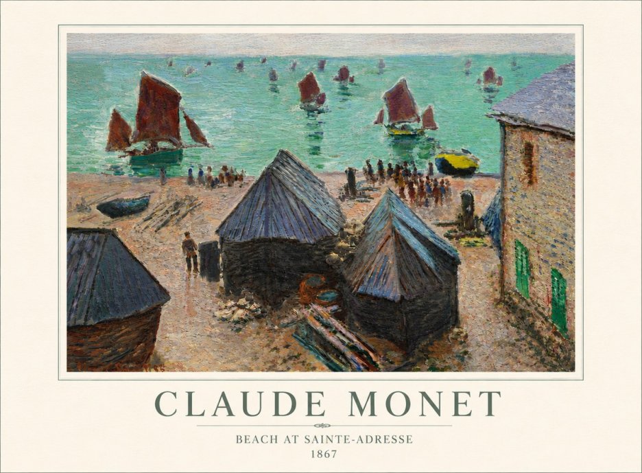 Monet Beach at Sainte-adresse No6 - Plakat