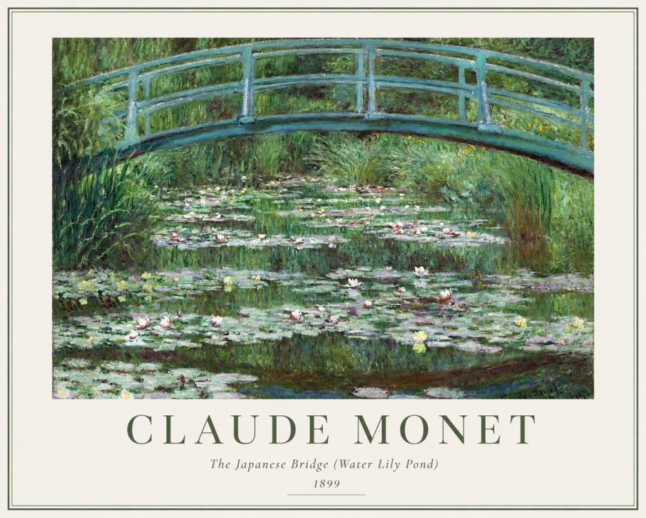 Monet The Japanese Bridge (Water Lily Pond) No1 - Plakat