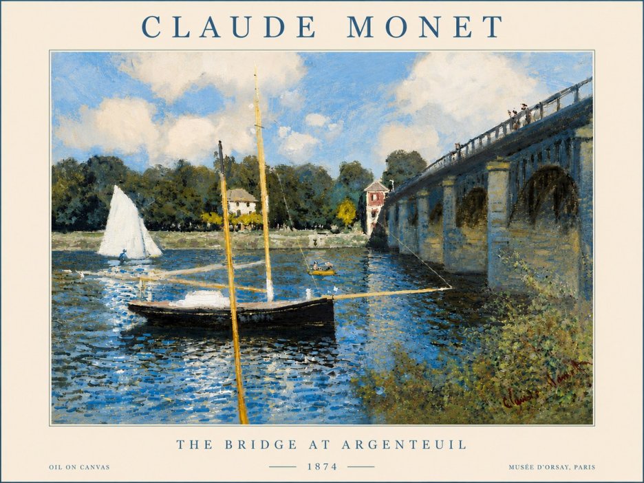 Monet The Bridge at Argenteuil I No5 - Plakat