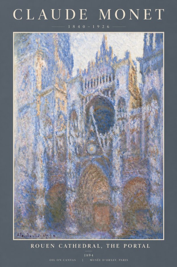 Monet Rouen Cathedral, the Portal No5 - Plakat