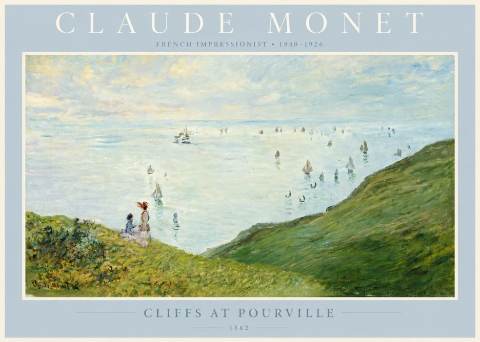 Monet Cliffs at Pourville I No4 - Plakat