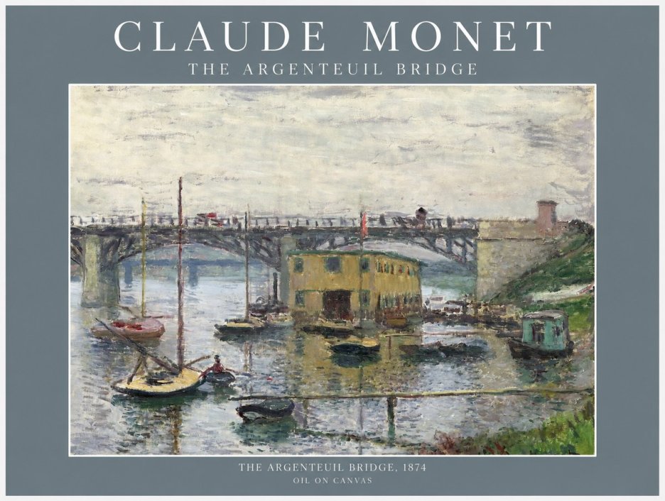 Monet The Argenteuil Bridge No1 - Plakat