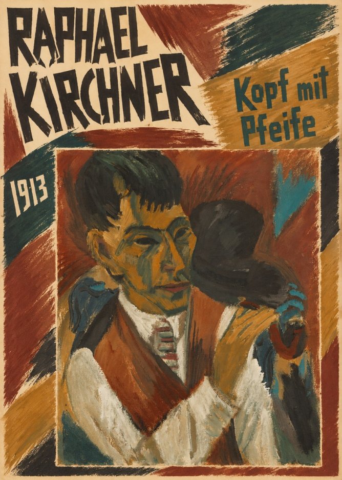 Raphael Kirchner Kopf Mit Pfeife No4 - Plakat