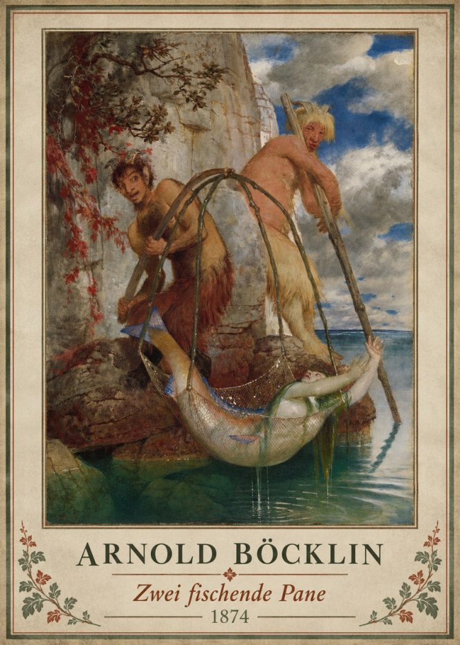 Arnold Böcklin Zwei Fischende Pane No3 - Plakat