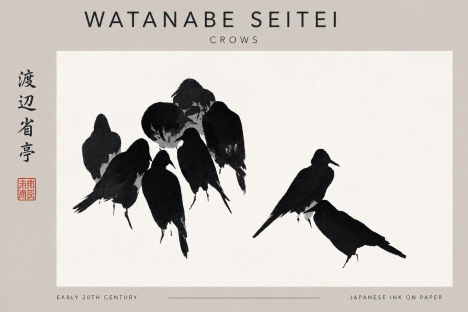 Watanabe Seitei Crows No3 - Plakat