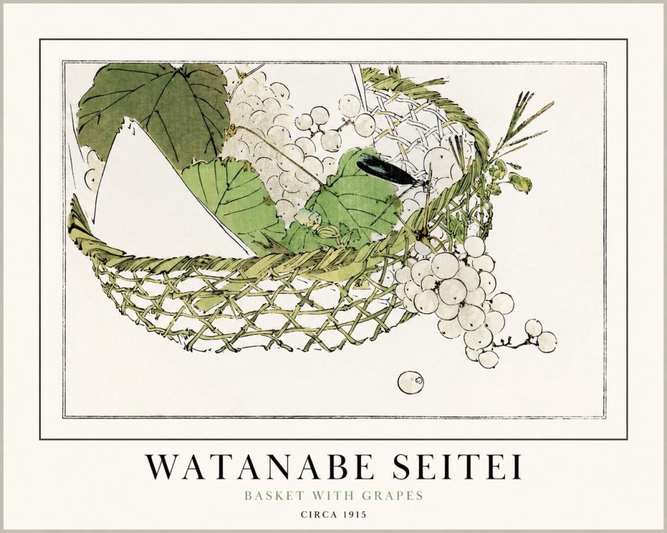 Watanabe Seitei Basket with Grapes No1 - Plakat