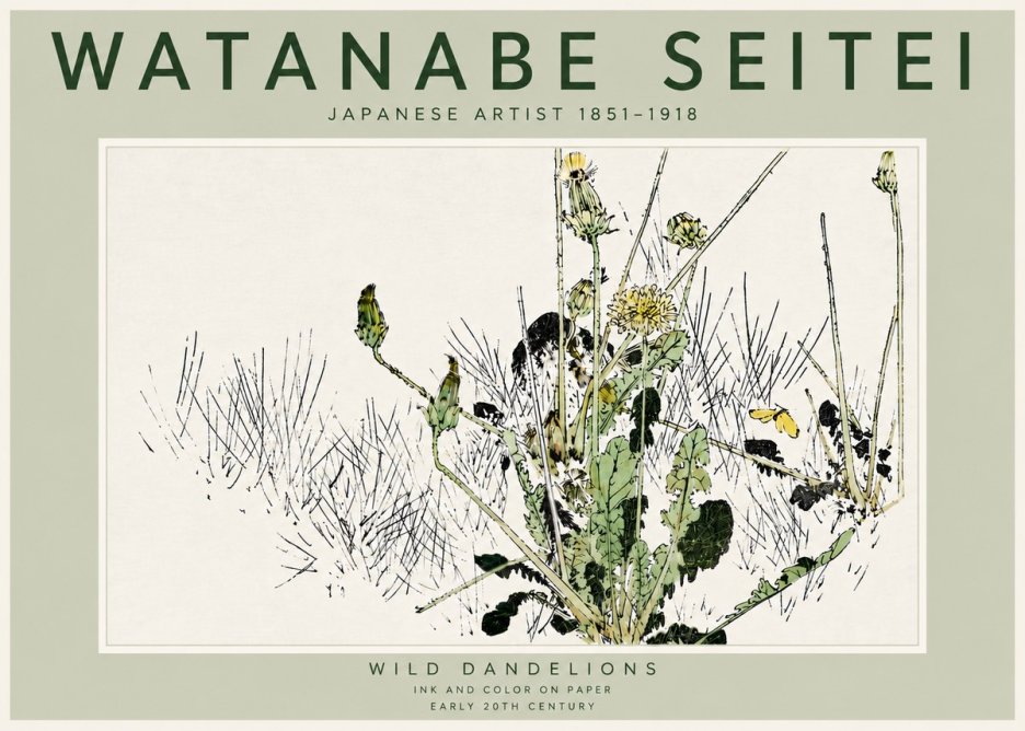 Watanabe Seitei Wild Dandelions No6 - Plakat
